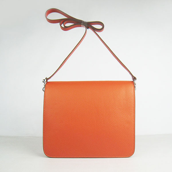 Fake Hermes Togo Leather Messenger Bag Orange 8078 - Click Image to Close